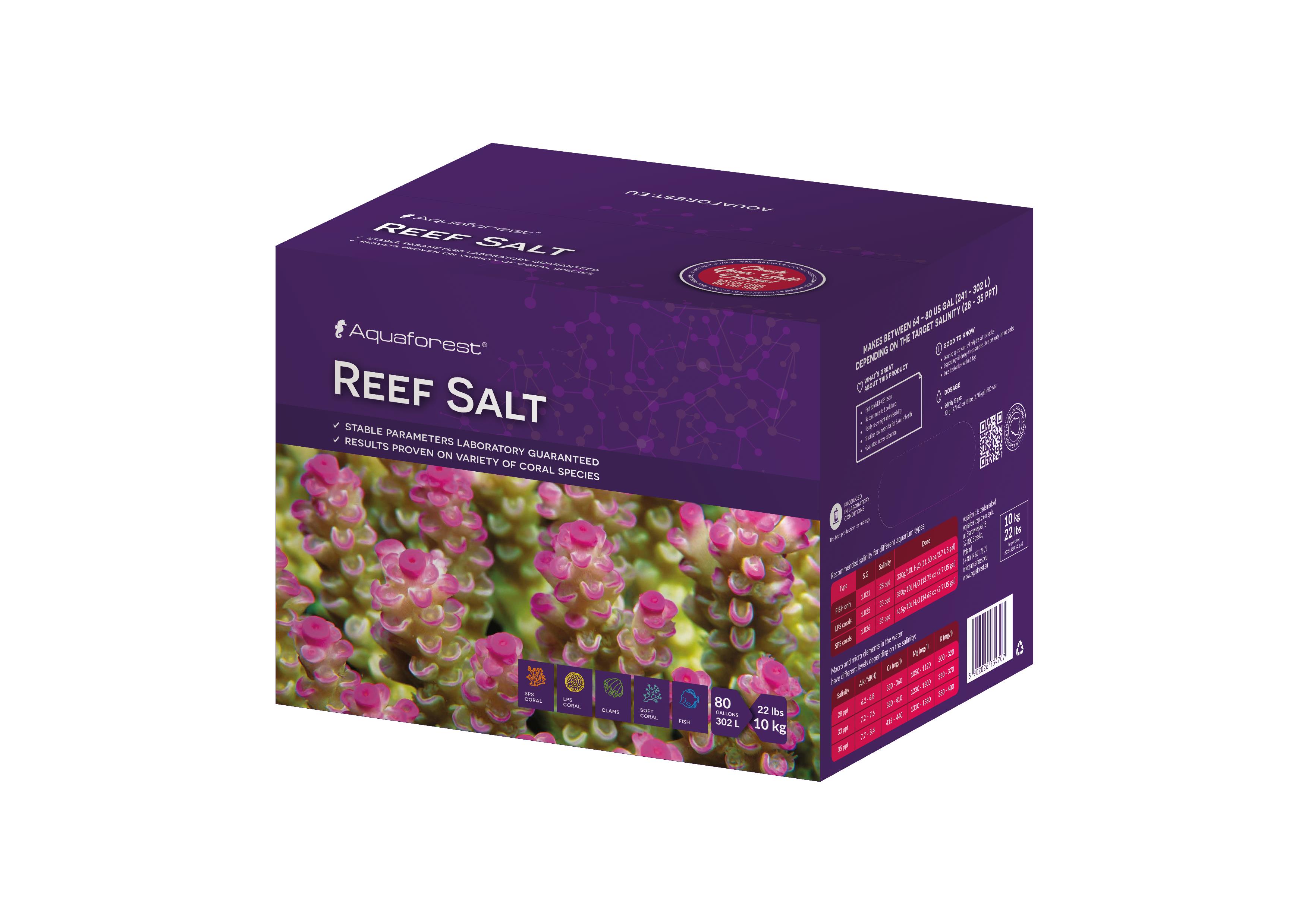 AF Reef Salt - marine salt for Soft/LPS/SPS, box 10kg | Aquaforest ...