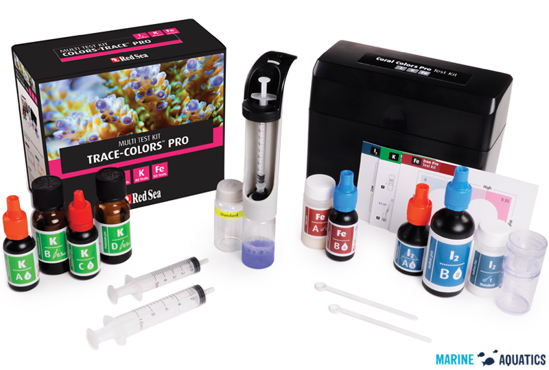 Red Sea Coral Colors PRO Multi TEST kit - sada testů na jód, draslík a železo (I2,K,Fe) + přenosný box